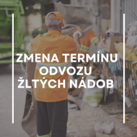 Dnes zrušený odvoz žltých nádob – zmena termínu