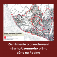 Oznámenie o prerokovaní návrhu Územného plánu zóny Na Revíne