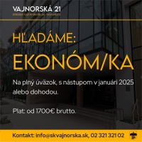 Stredisko kultúry Vajnorská Bratislava - Nové Mesto hľadá Ekonóma/ Ekonómku