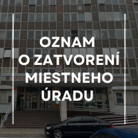 Oznam o zatvorení Miestneho úradu počas vianočných sviatkov