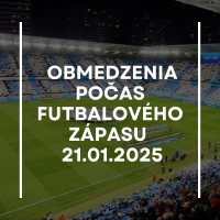 Dopravné obmedzenia počas futbalového zápasu 21. januára 2025