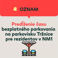 Predĺženie času bezplatného parkovania na parkovisku Tržnice