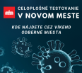 Pridávame ďalšie testovacie miesto v Novom Meste! Najmä pre obyvateľov z Mierovej kolónie bude v sobotu 23. a nedeľu 24. januára k dispozícii testovací tím na mobilnom…