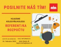 Mestská časť Bratislava-Nové Mesto hľadá záujemcov na pracovnú pozíciu referent/ka rozpočtu