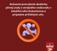 Vážení občania, z dôvodu vzniku poruchy a následnej urgentnej neplánovanej opravy vodovodného potrubia Vám oznamujeme dočasné prerušenie dodávky pitnej vody z verejnéh…