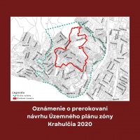 Oznámenie o prerokovaní návrhu Územného plánu zóny Krahulčia 2020
