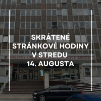 Skrátené stránkové hodiny v stredu 14. augusta