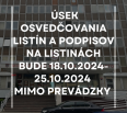 Miestny úrad Bratislava-Nové Mesto oznamuje občanom, že v dňoch 18.10.2024 - 25.10.2024 bude úsek osvedčovania listín a podpisov na listinách z technických príčin zatv…