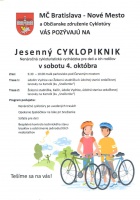 Pozývame vás na novomestský Jesenný cyklopiknik. Už túto sobotu