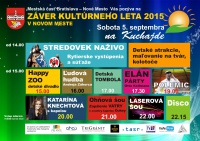 POZOR ZMENA! Začiatok Záveru Kultúrneho leta v Novom Meste sa posúva z 10.00 na 14.00 h