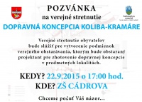 Pozvánka na verejné stretnutie k dopravnej koncepcii na Kolibe a Kramároch